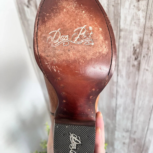 Dan Post Cowboy Cowgirl Leather Boots Size 6 - Picture 6 of 7
